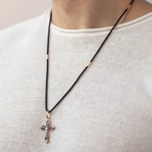 Orthodox cross "Crucifixion. Save and Preserve" (enamel, cubic zirconia) 270070E Onyx
