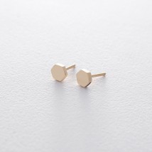 Gold stud earrings s06183 Onyx