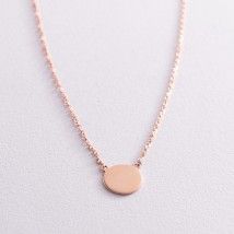 Necklace "Coin" in red gold (engraving possible) count02043 Onix 45