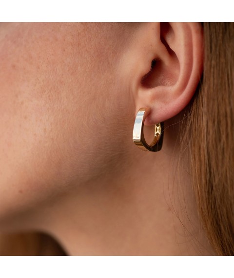Earrings - rings "Nora" in yellow gold s08945 Onyx