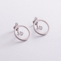 Silver earrings - "Grace" jackets with cubic zirconia 902-01195 Onyx