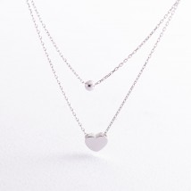 Double gold necklace "Ball and heart" count02279 Onix 42