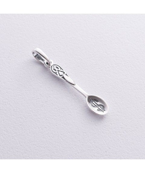 Silver pendant "Spoon - rake" 23475 Onyx