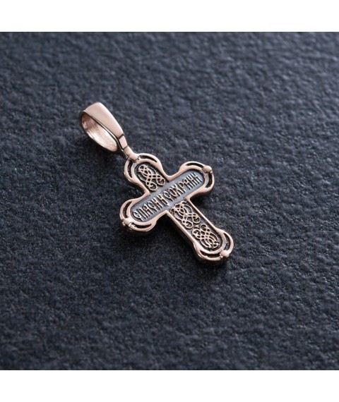 Gold cross with crucifix (blackening) p02992 Onyx