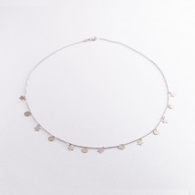 Necklace "Coins and stars" in white gold coll01762 Onix 45