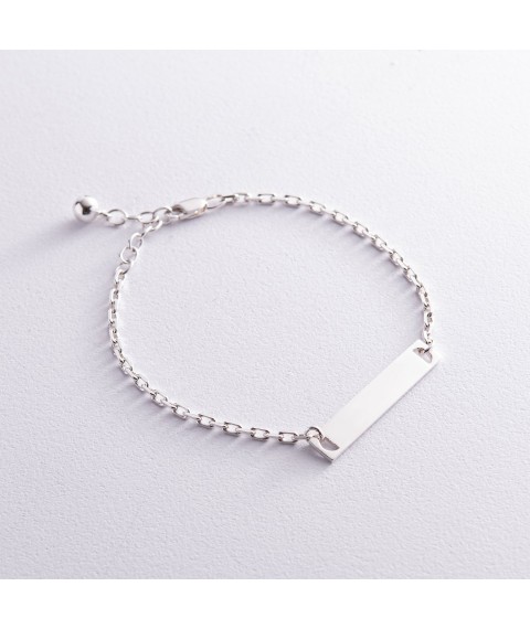 Silver bracelet for engraving 141608 Onix 20