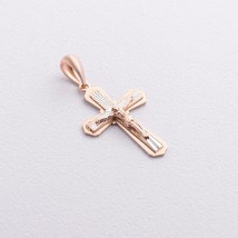 Крестик с распятием (красное, белое золото) п04000 Онікс