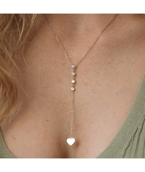 Yellow gold necklace with cubic zirconia col01784 Onyx 45