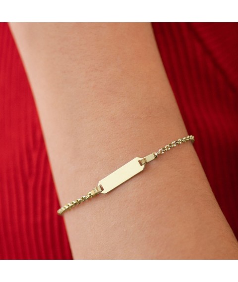 Bracelet in yellow gold (engraving possible) b05202 Onix 18