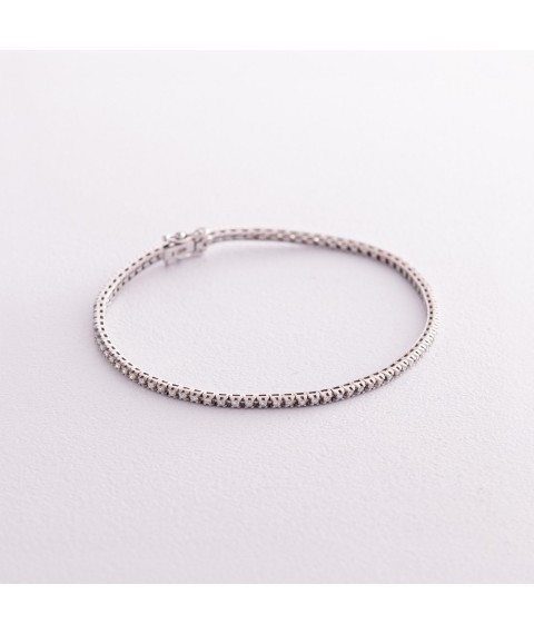 Tennis bracelet in white gold with white diamonds 518741501 Onyx 17.5