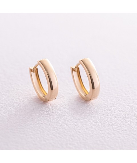 Earrings - rings in yellow gold (oval) s08107 Onyx