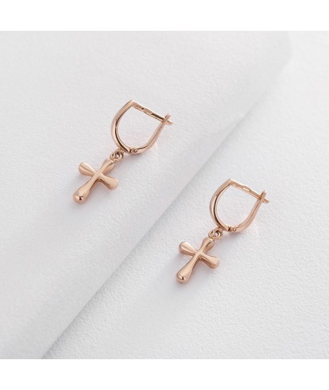 Gold earrings with crosses s05401 Onyx