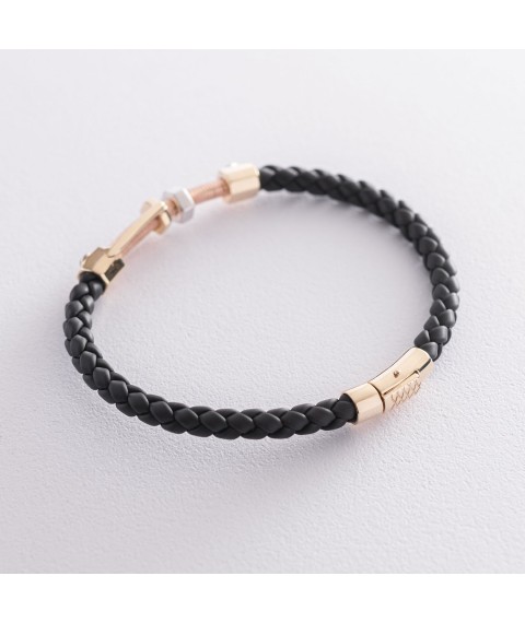 Rubber bracelet with gold insert b03987 Onix 22
