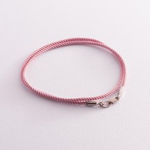 Шелковый розовый шнурок с гладкой золотой застежкой кол02076 Онікс  40