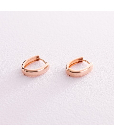 Earrings - rings in red gold (oval) s07950 Onyx