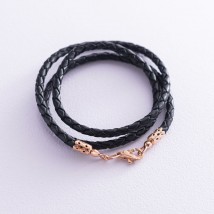 Leather cord with gold clasp (3mm) count00949 Onix 60