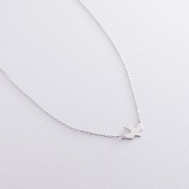 Silver necklace "Swallow" 181004 Onix 40