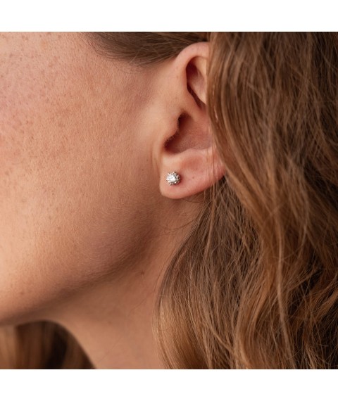 Gold earrings - studs with diamonds sb0392 Onyx