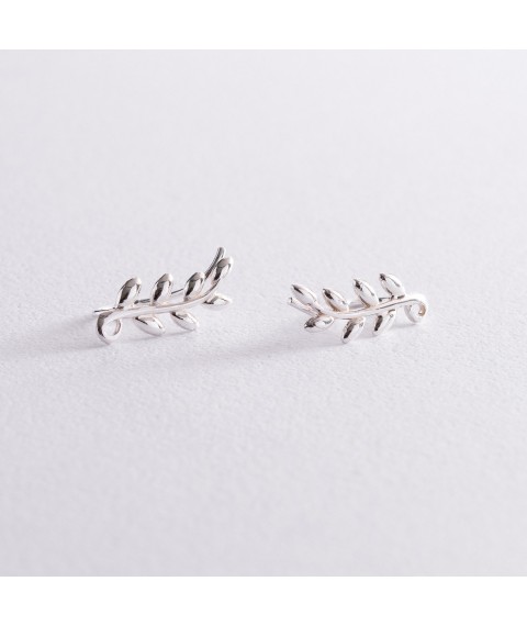 Climber earrings "Twigs" in silver 123067 Onyx