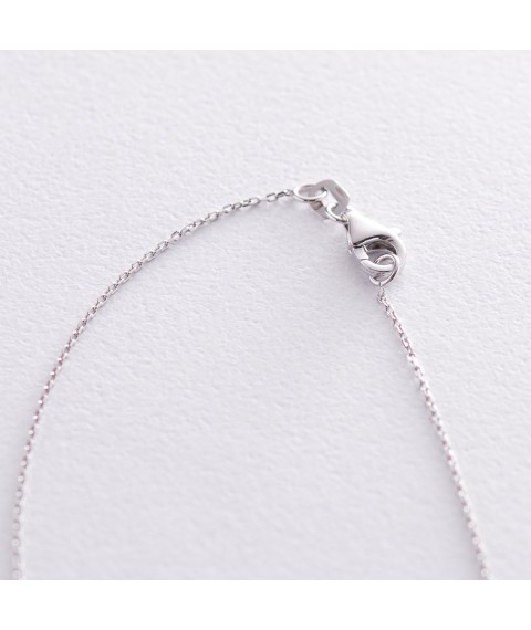 Necklace "Lovers' hearts" in white gold coll01688 Onyx 40