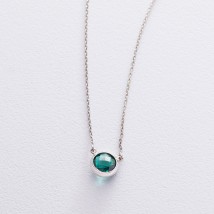 Silver necklace with synthetic. tourmaline 18910 Onix 44