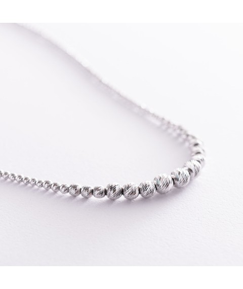 Silver necklace "Balls" 181073 Onix 45
