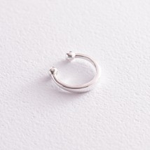 Silver earring - cuff 123212 Onyx