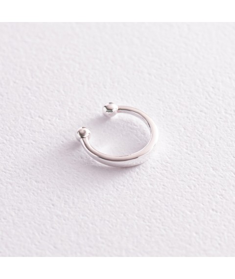 Silver earring - cuff 123212 Onyx