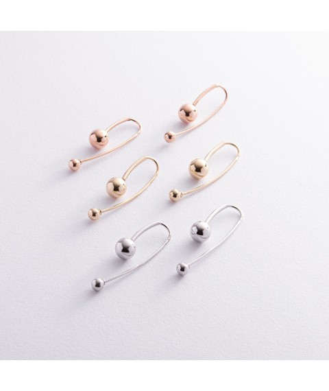 Earrings "Inspiration" with balls (yellow gold) s08369 Onyx