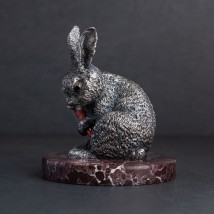 Серебряная фигура "Кролик" ручной работы 23133 Онікс