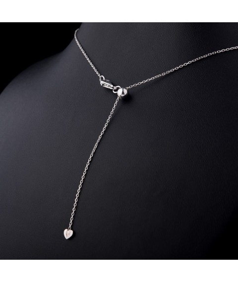Silver necklace "Key" 18476 Onix 70