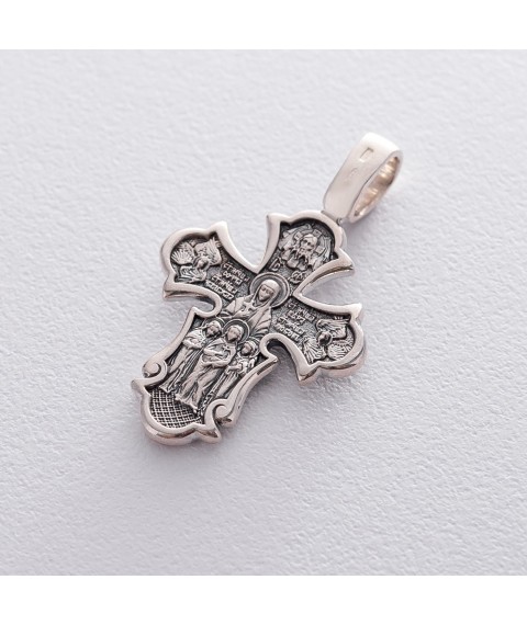 Серебряный православный крест (чернение) 132702 Онікс