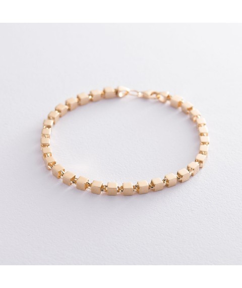 Gold bracelet "Cubes" b04364 Onix 19