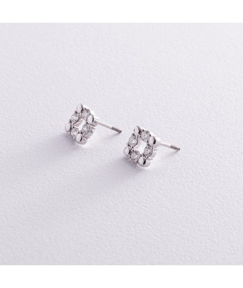 Gold earrings - studs with diamonds 323101121 Onyx