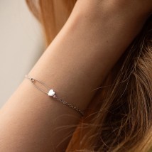 Bracelet "Pin with a heart" in white gold b05446 Onyx 18
