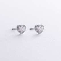 Золоті сережки - пусети "Сердечки" з діамантами 335761121 Онікс