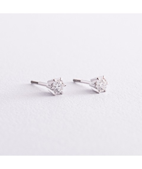 Gold earrings - studs with diamonds 316601121 Onyx