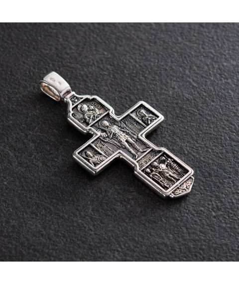Серебряный крест с чернением 132694 Онікс