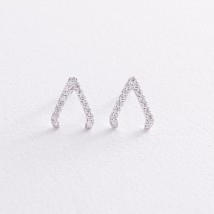 Золоті сережки - пусети "Акцент" з діамантами сб0480м Онікс