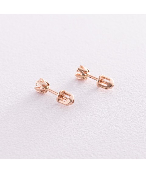 Gold earrings - studs with diamonds sb0398 Onyx