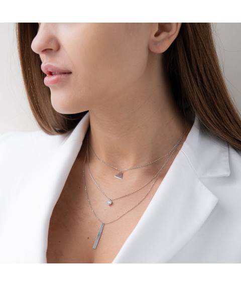 Gold necklace Geometry (cubic zirconia) coll01675 Onyx 50