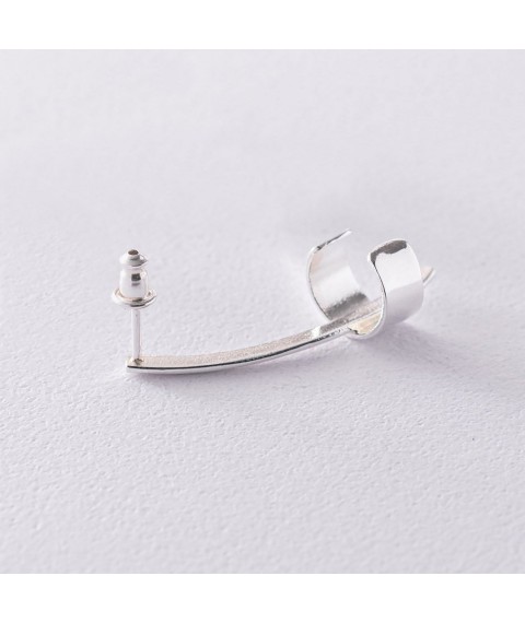Silver cuff "Touch" 122913 Onyx