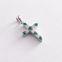 Gold cross with emeralds and diamonds pb0280ri Onix