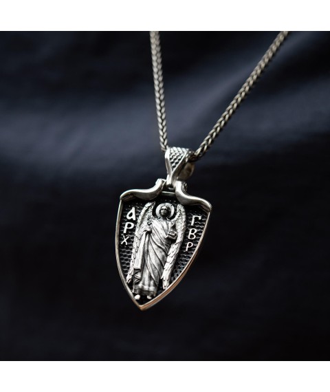 Silver pendant "Archangel Gabriel" 133223 Onyx
