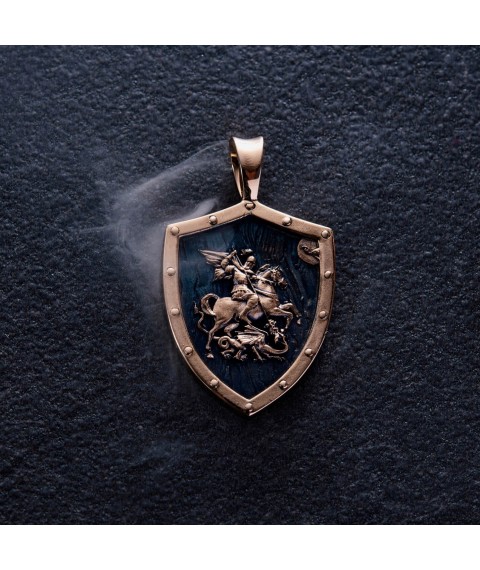 Gold pendant "St. George the Victorious" p03808 Onyx
