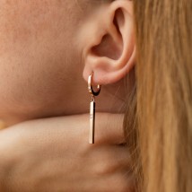 Gold earrings with diamonds 317042421 Onyx