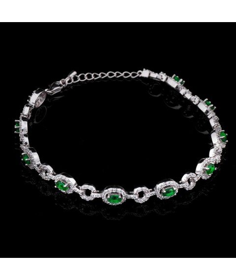 Silver bracelet (synthetic spinel, cubic zirconia) b05 Onix 23