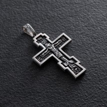 Silver Orthodox cross (blackening) 132709 Onyx