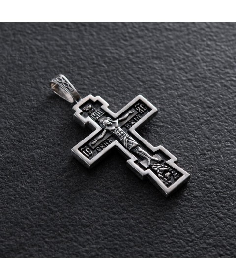 Silver Orthodox cross (blackening) 132709 Onyx