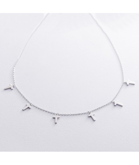 Серебряное колье Крестики 18950 Онікс  44